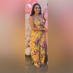 Target Yellow Floral Jumpsuit